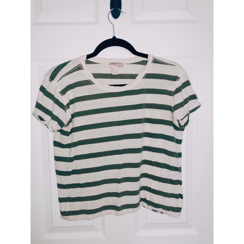 Green striped top